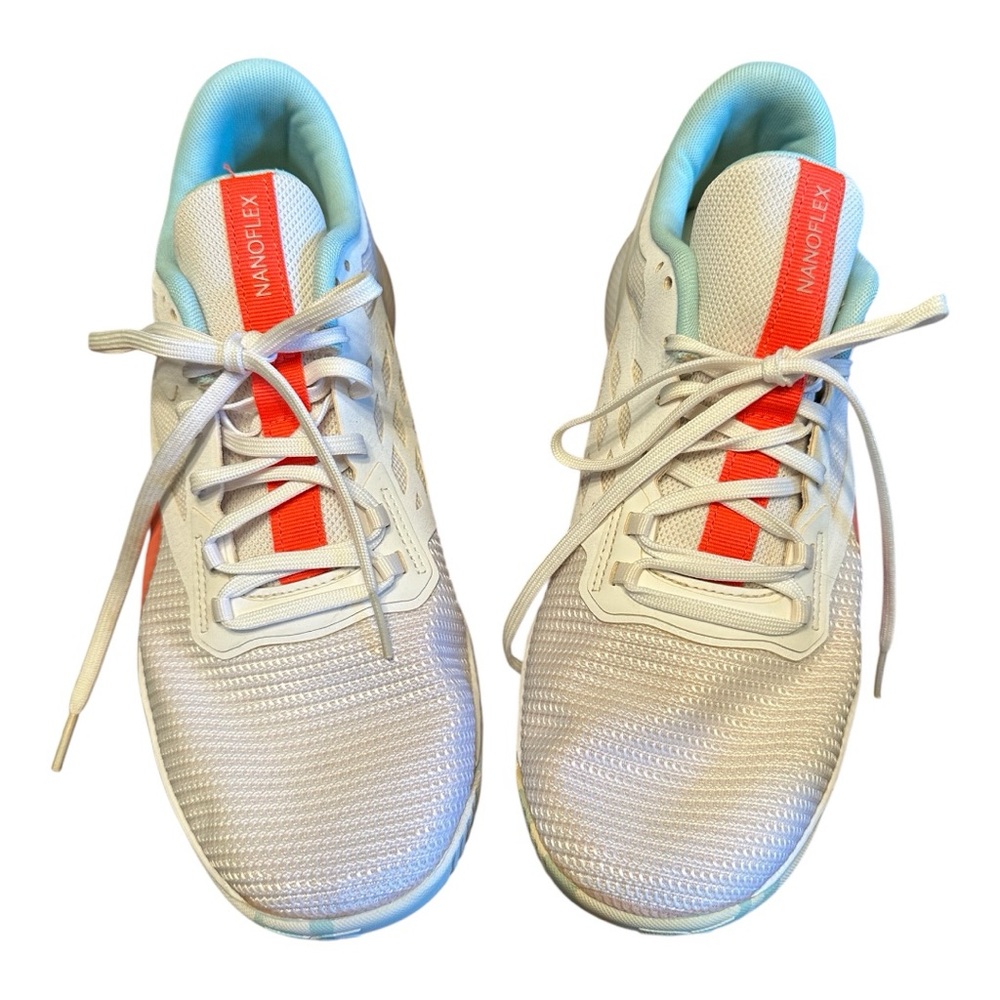 Reebok Nanoflex White and Orange Sneakers
